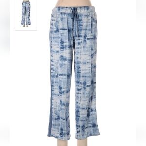 Lucky‎ Brand Blue and White Shibori Tie Dye Lounge Drawstring pants Size Medium